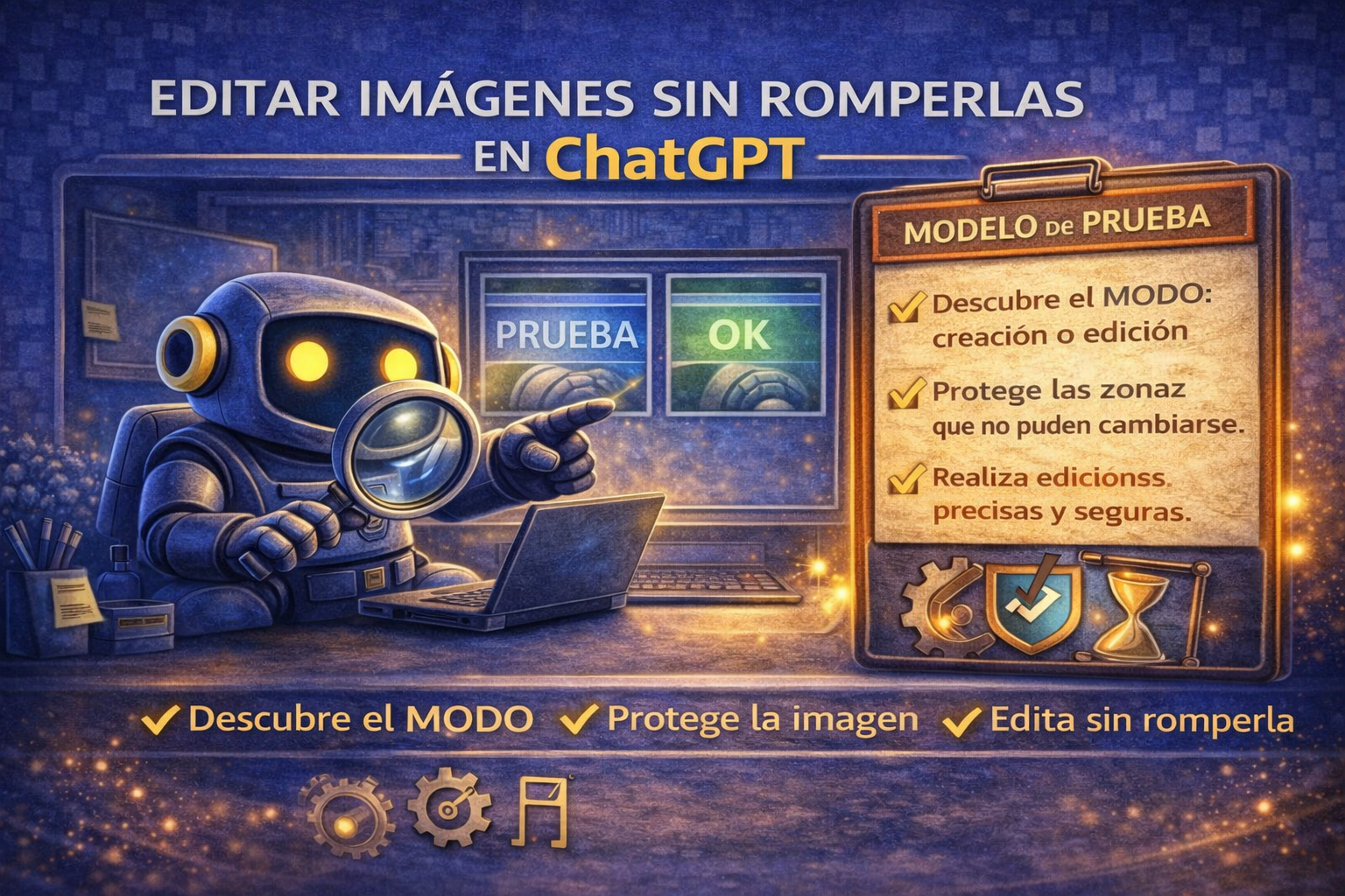 ChatGPT editando una imagen y destruyendo un diseño visual al mismo tiempo, mostrando la diferencia entre modo edición y modo creación