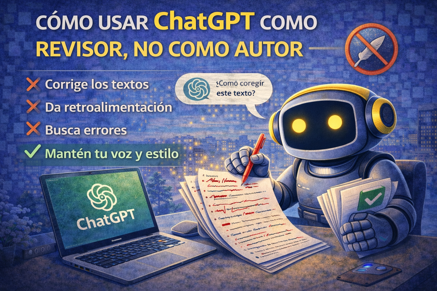 Cómo usar ChatGPT como revisor, no como autor